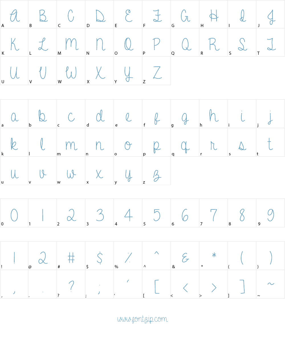 A Gentle Touch Font Character